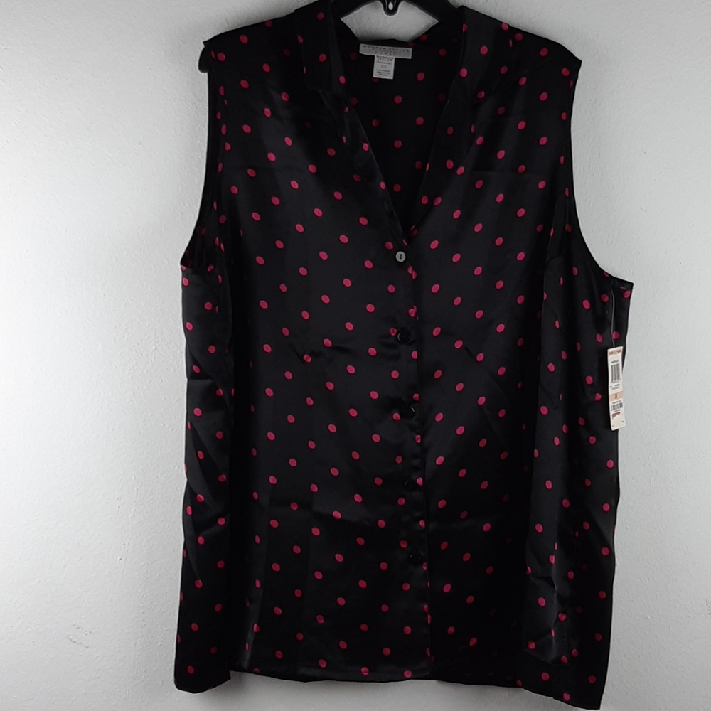 MORGAN TAYLOR 2 piece black pink polka dot pijama